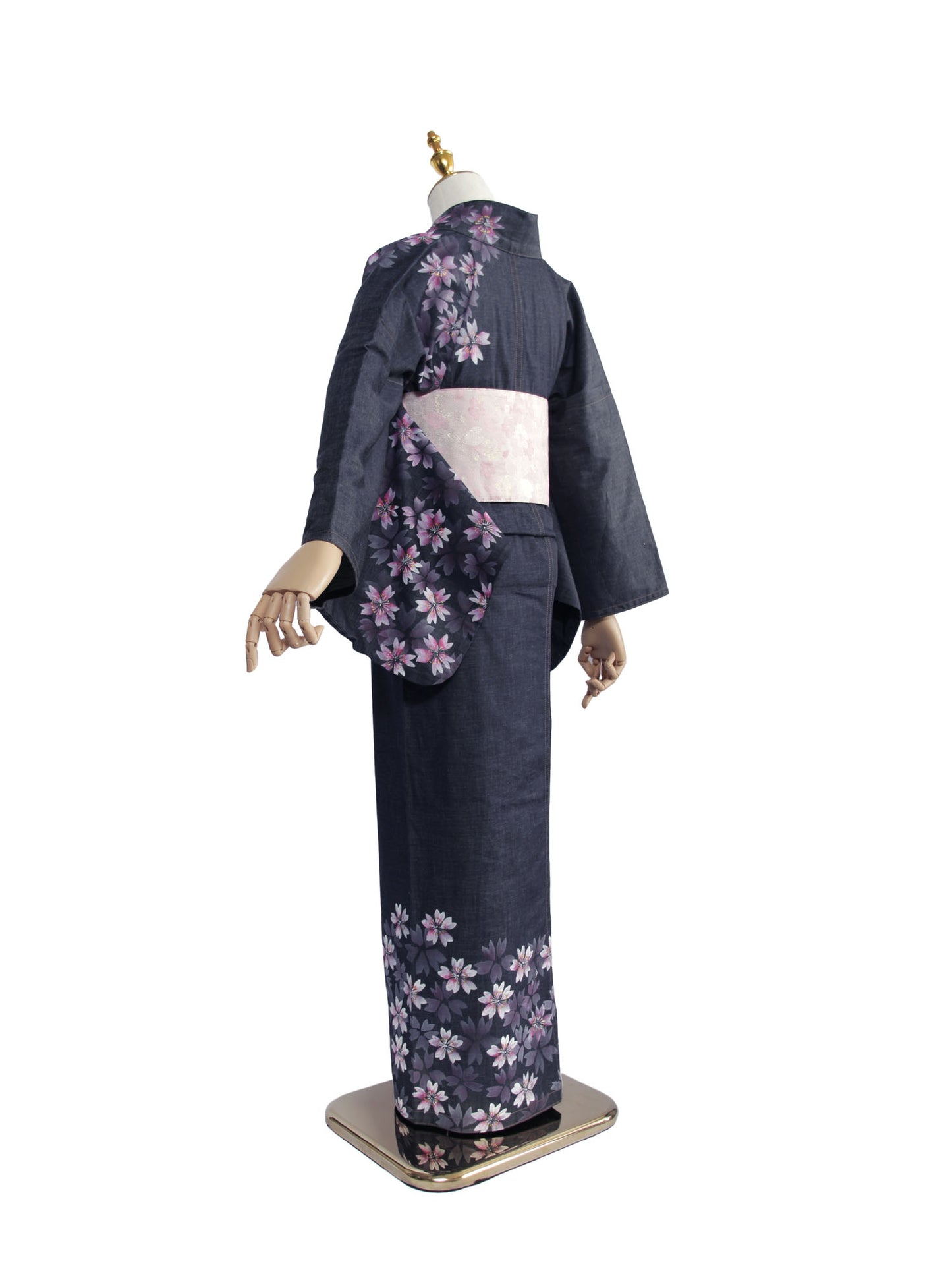 手描き友禅デニム着物「桜尽くし/ピンク」
