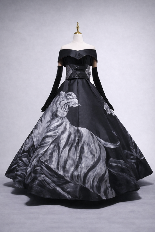 Hand-drawn art dress | Wavy tiger