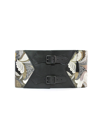 コルセット帯ベルト「孔雀羽文/太」