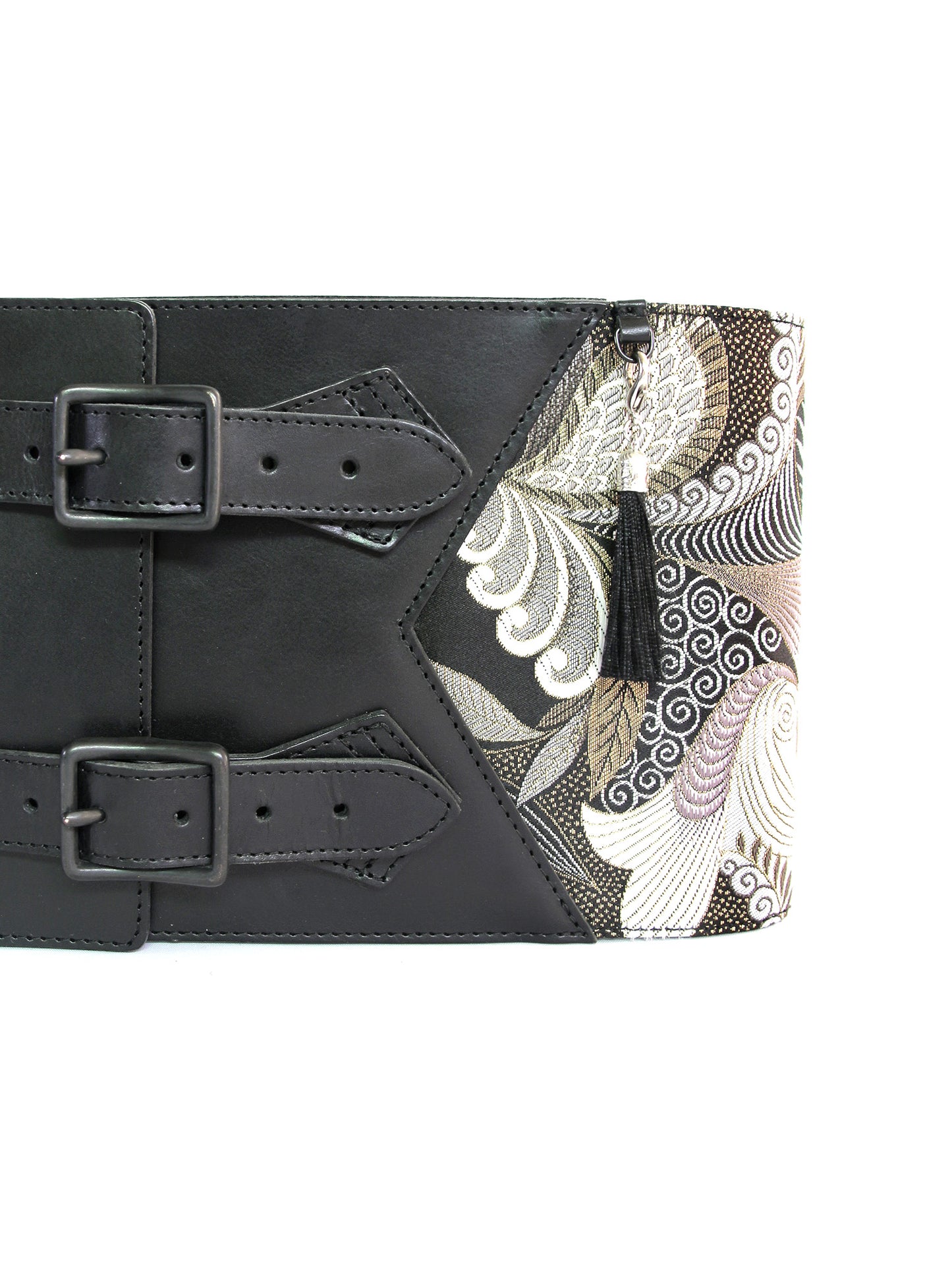 コルセット帯ベルト「孔雀羽文/太」