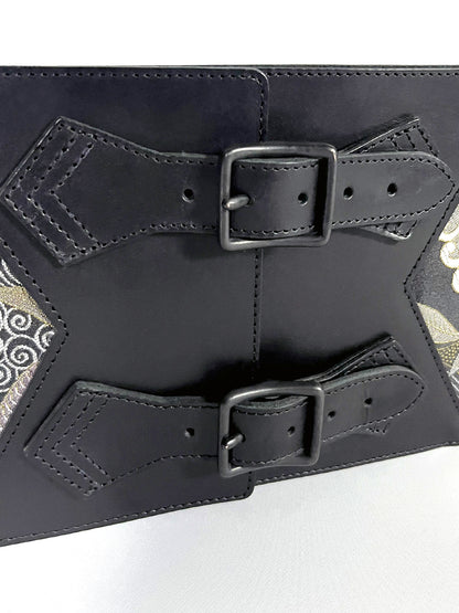 コルセット帯ベルト「孔雀羽文/太」