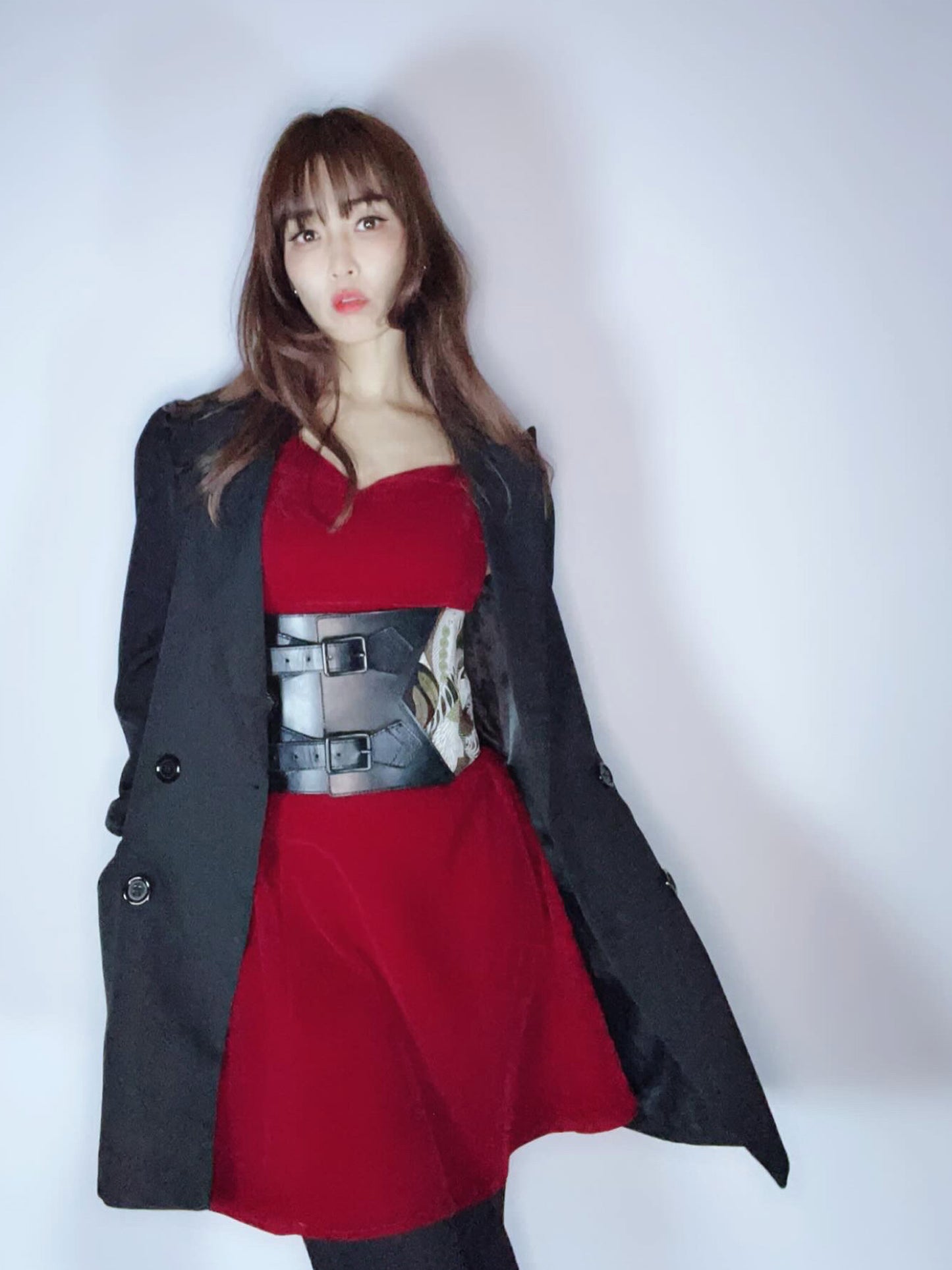 コルセット帯ベルト「孔雀羽文/太」