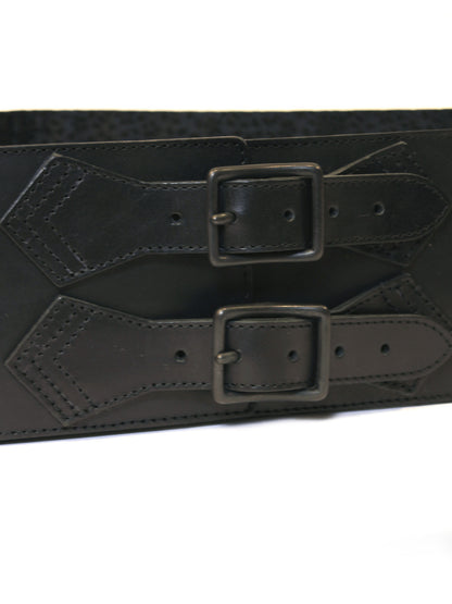 コルセット帯ベルト「孔雀羽文/角帯タイプ」