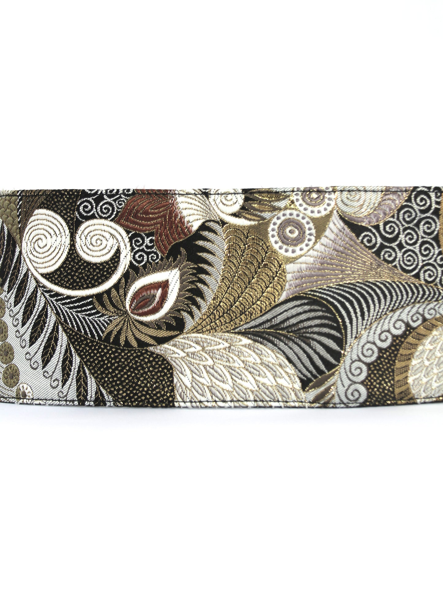 コルセット帯ベルト「孔雀羽文/角帯タイプ」