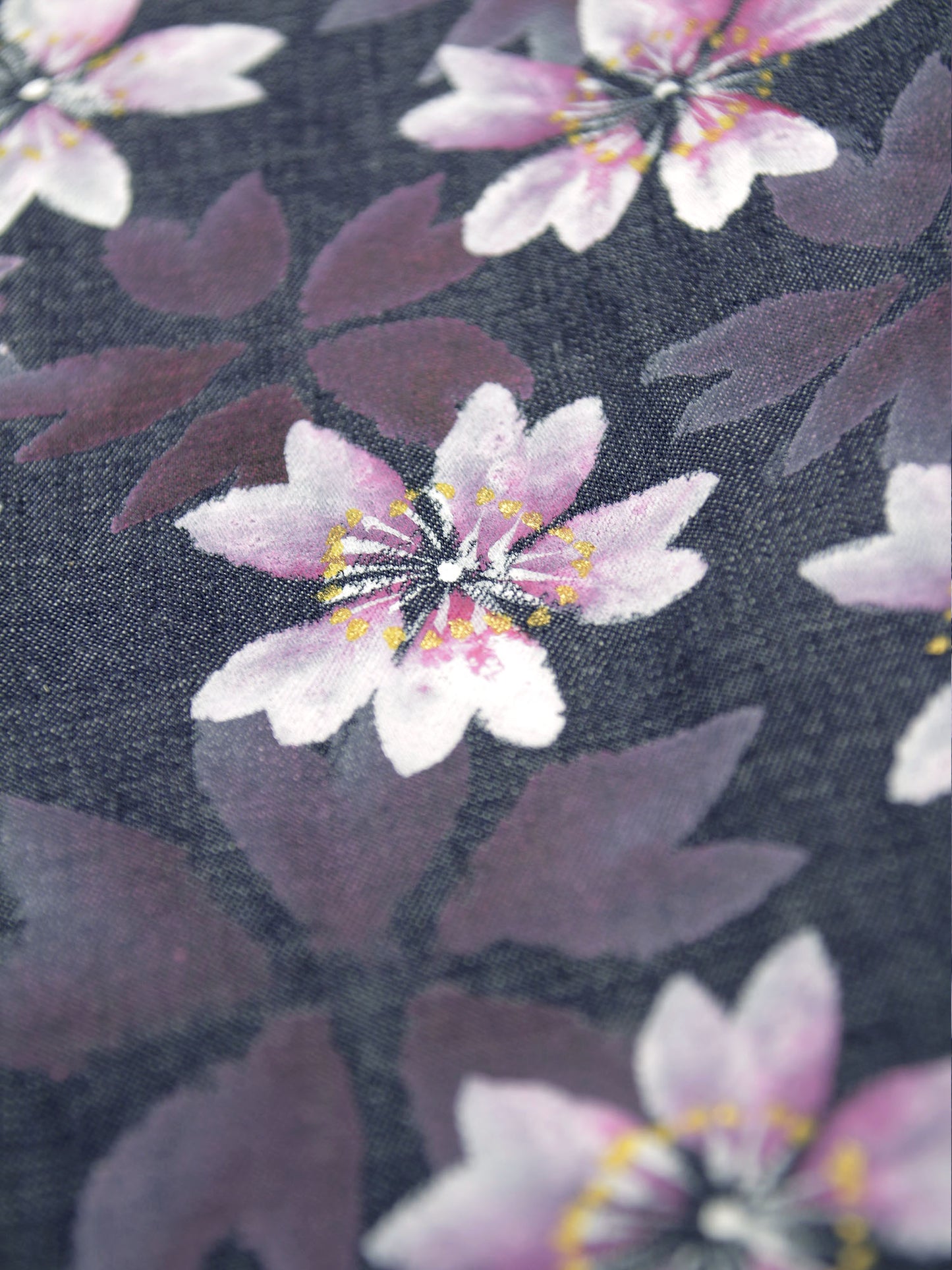 手描き友禅デニム着物「桜尽くし/ピンク」