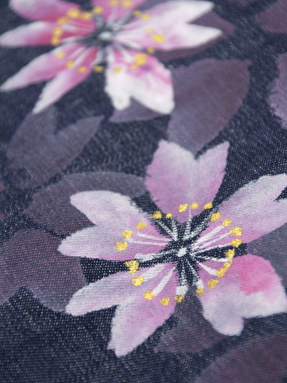 手描き友禅デニム着物「桜尽くし/ピンク」
