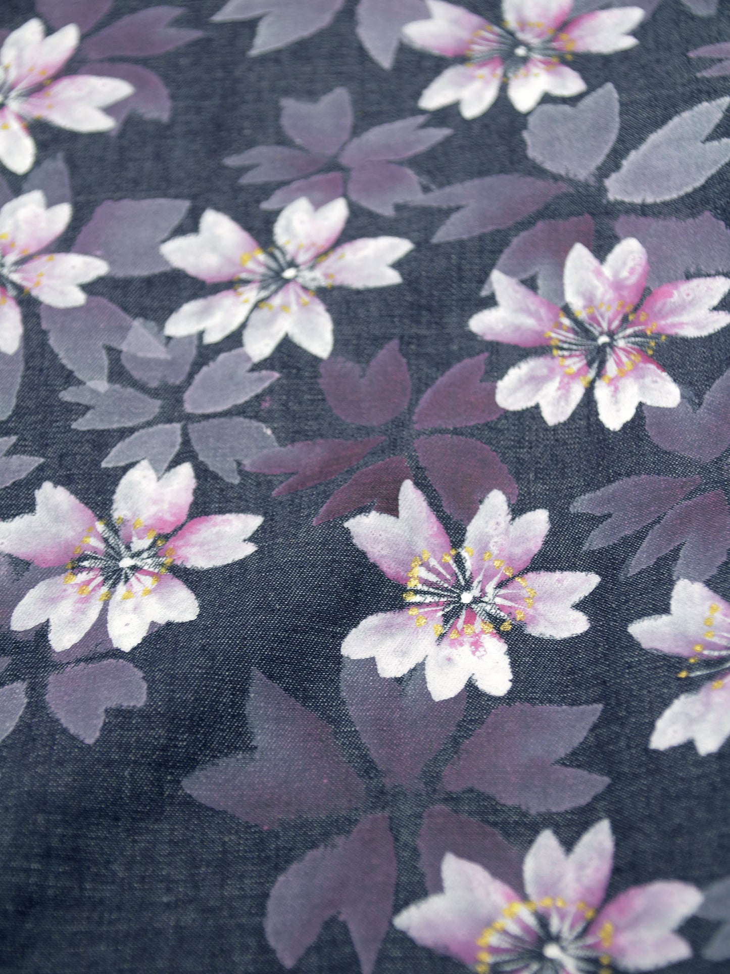 手描き友禅デニム着物「桜尽くし/ピンク」