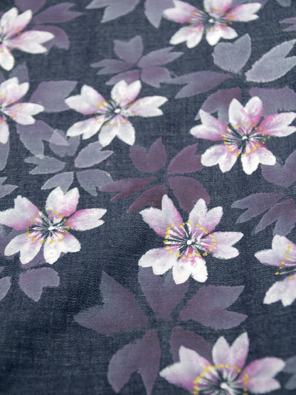 手描き友禅デニム着物「桜尽くし/ピンク」