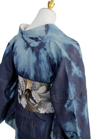 デニム着物「抜染インディゴ」